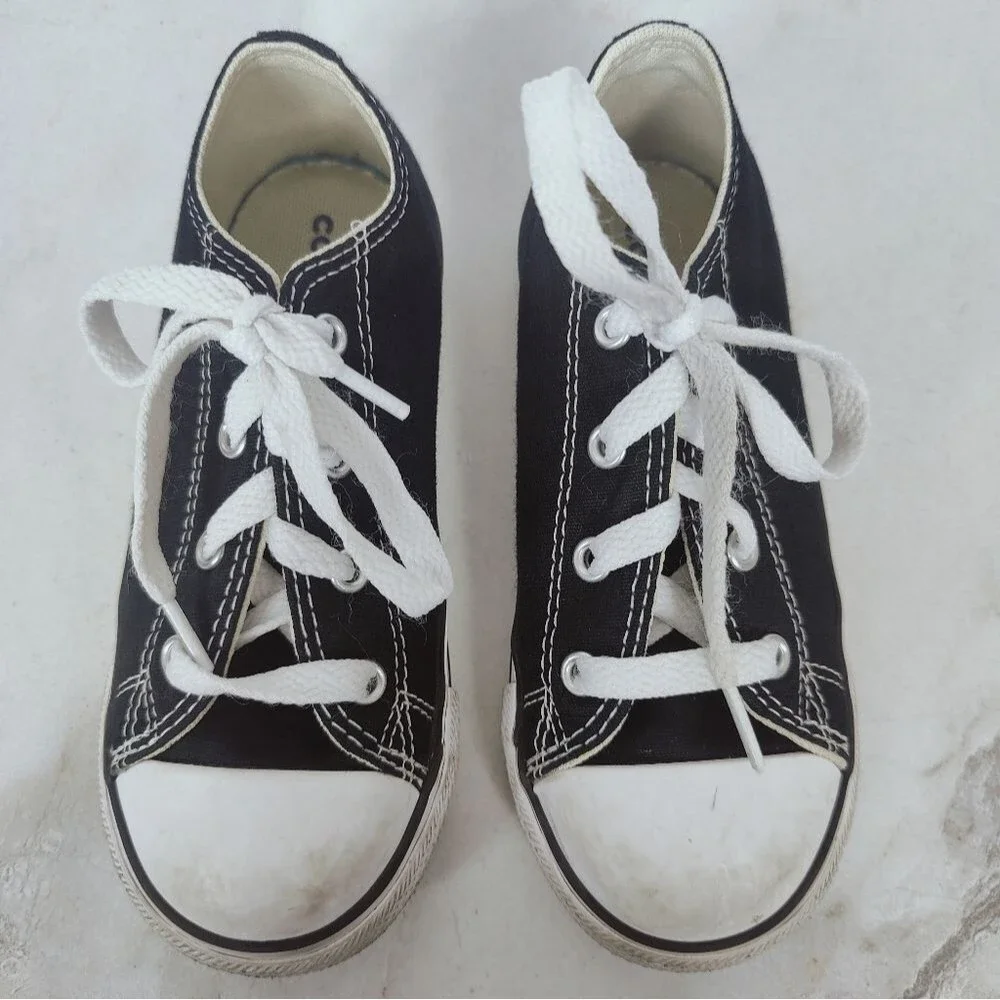Converse Baby Toddler Chuck Taylor All Star Black Canvas Low Top Sneakers, 10
